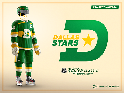 Dallas Stars Winter Classic Concept Uniform brand concept dallas dallas stars hockey ice hockey logo nhl sports stars uni uniform winter classic