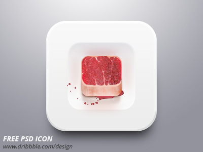 Free Psd Icon / Meat on Plate free free icon free psd freebie icon meat plate practice psd shadow