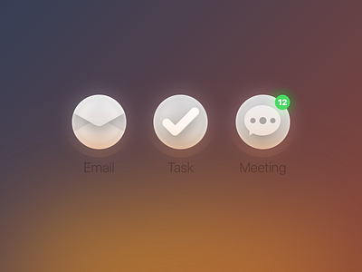 3 action icons for CRM