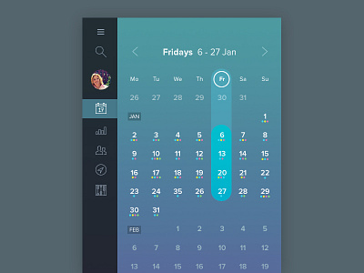 WIP Calendar Idea app calendar sidebar time week
