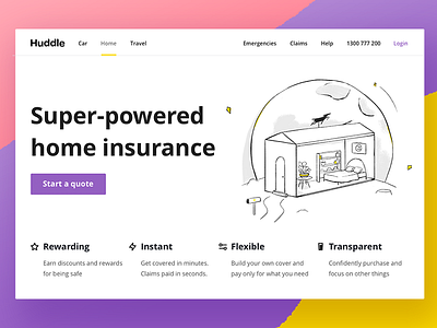 Huddle Home Insurance Landing Page