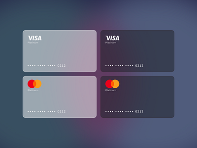 Glassmorphism visa/master card