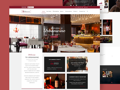 Urbanwine - Restaurant PSD Template. ui user inteface ux web design website