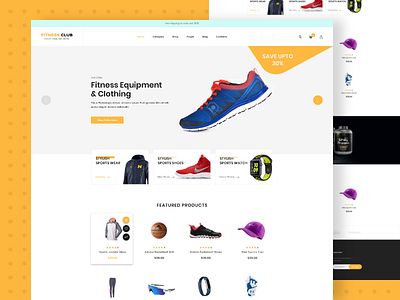 Fitness Club GYM - E-commerce Template e commerce design ui ux web design