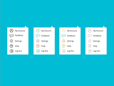 My Account Menus account menu drop down product ui ux
