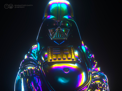 Quarantined Darth Vader 3d abstract cinema 4d cyberpunk holographic iridescent octane