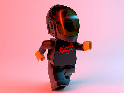 Mood Every Day #alwayshungry 3d c4d cartoon character cinema4d daft punk hungry lego photoshop