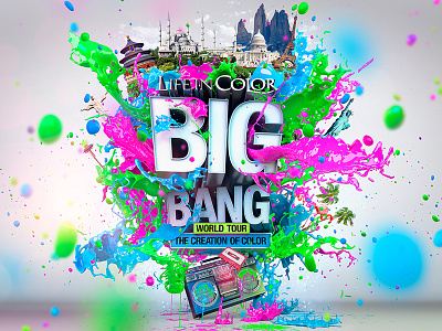 Explosion of Color big bang bright colors c4d cinema 4d colorful illustration life in color paint