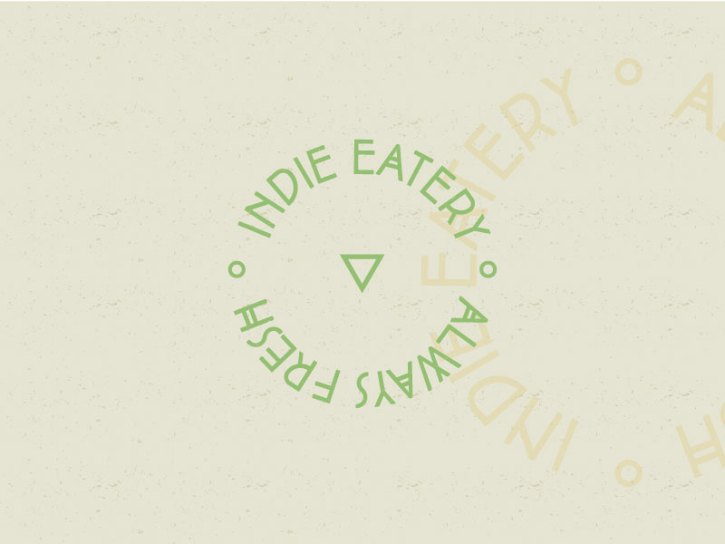 Indie Eatery system design identity circle garden health restaraunt vegan food texture typography branding logo icon design