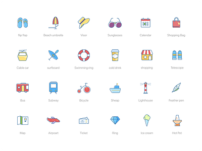 Tourism icon set app design icon illustration logo ui