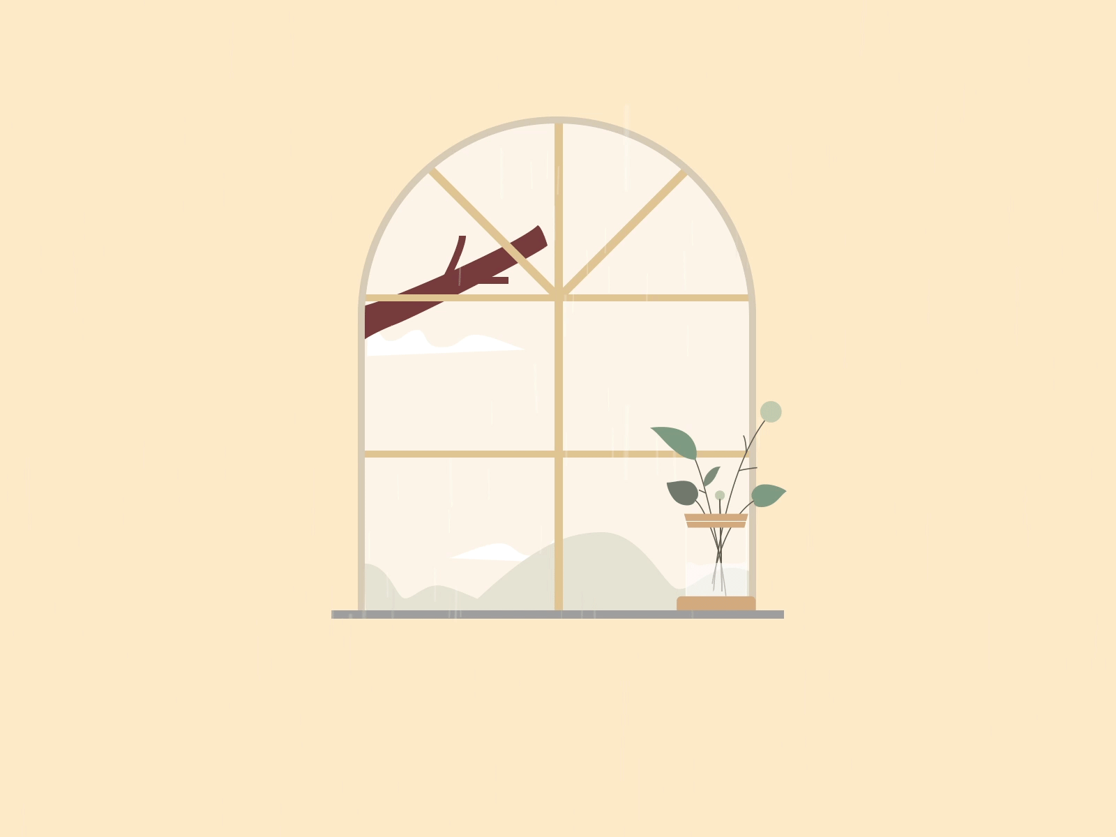 Swaying plants animation design illustration ui web