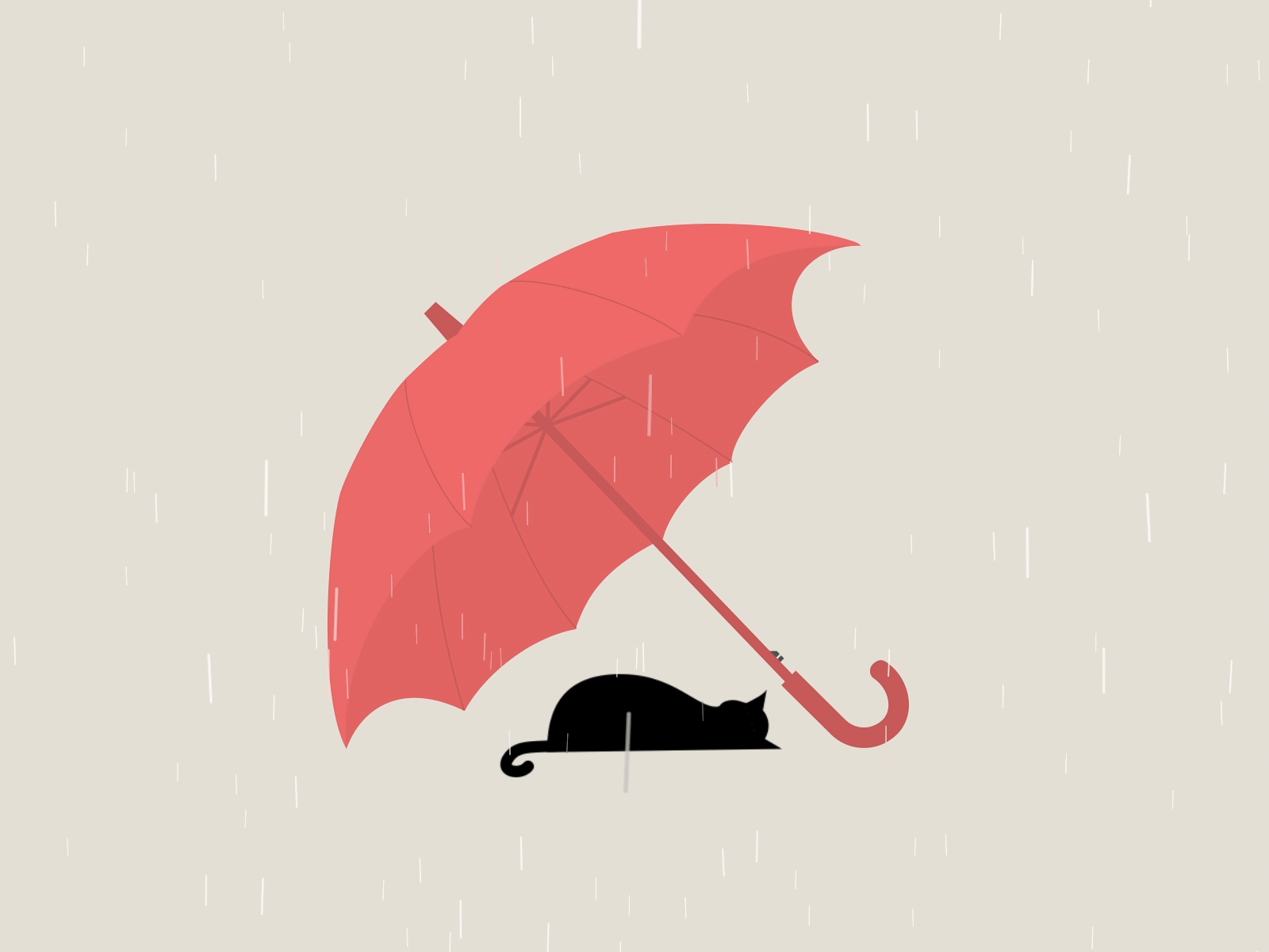 raining day animals animation design illustration ui web