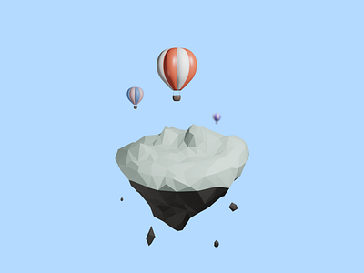 hot air balloon 3d illustration