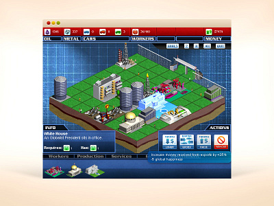 Comedy Central's Economy Game 3d animation art production city builder comedy central economics economy game flash game game design sim uxui