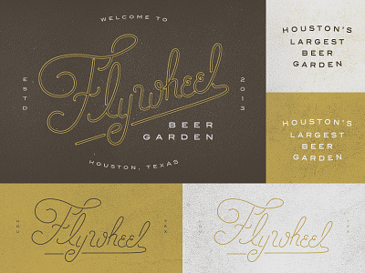 Flywheel Beer Garden beer branding garden houston logo texas