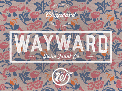 Wayward 1 branding floral logo swim trunk wayward