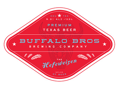 Buffalo Bros WIP beer branding brewing buffalo hefeweizen houston label packaging texas