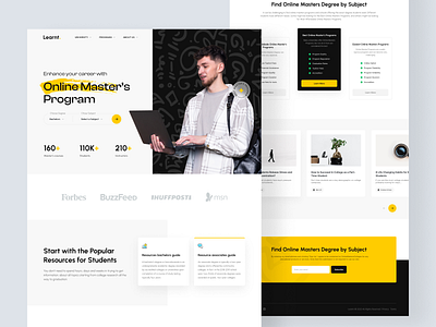 Learnt - Education Landing Page branding class clean dashbord design e learning education graphic landingpage learning minimal mobile redesign student study tutor ui ux web webdesign