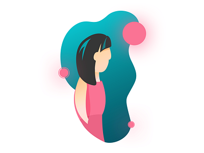 Oblivion character flatillstration girl gradient illustration illustrations pink