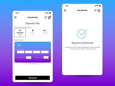 Colllab Club mobile payment funnel #3