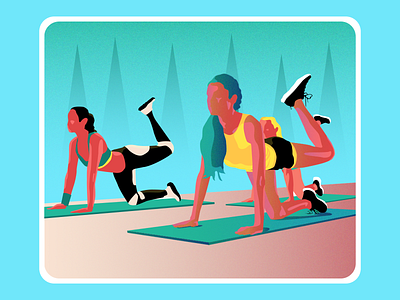 Ioga illustration flat illustration illustrator nature sport ui vector workout yoga