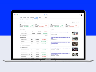 Google Finance design concept interaction design prototype uiux design wireframe design