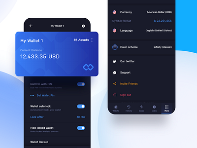 Infinity Wallet - Wallet settings