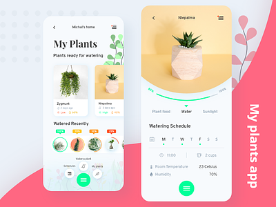 🍃🌱 Smart Plant Watering 🌱 🍃 app appdesign design designer digital garden plant smart ui ux water watering webdesign