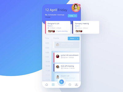 📅 Company conference room booking animation app appdesign dark design designer digital dribbble interaction design light ui ux