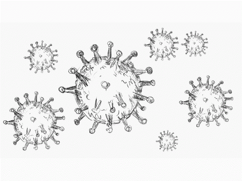 Coronavirus Floating Cells Drawing 2D Animation