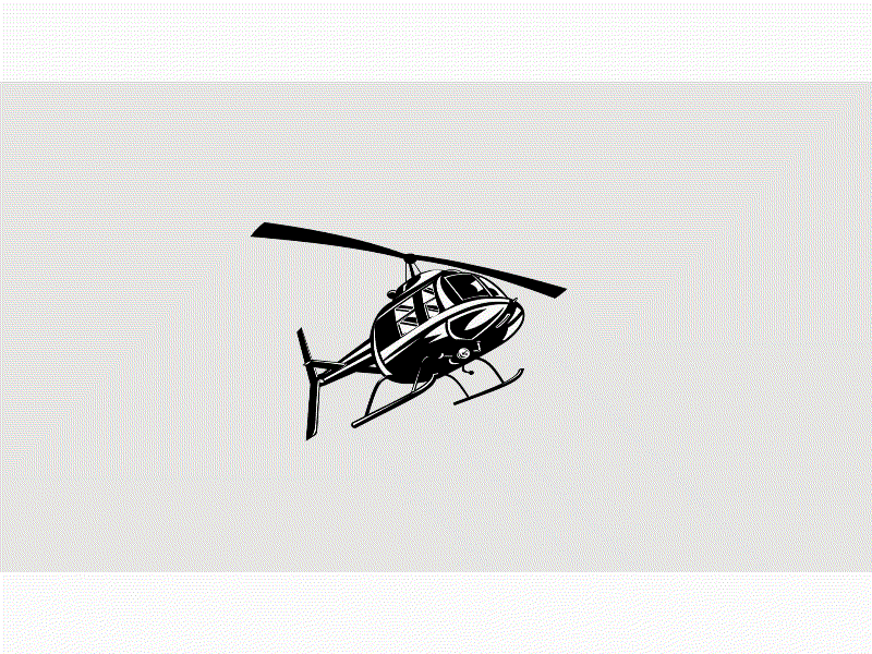 Helicopter Flying Overhead Retro 2D Animation