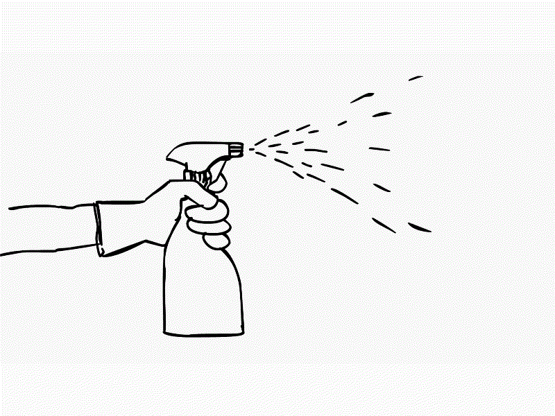 Hand Spraying Disinfectant Drawing 2D Animation
