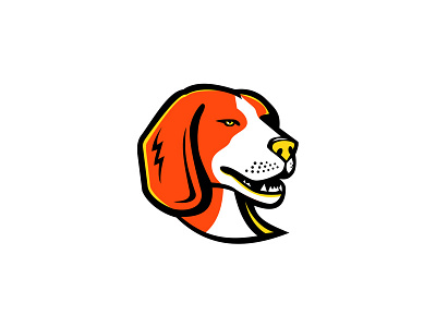 Beagle Head Mascot beagle canine detection dog dog hound hunting dog icon mascot pet retro scent hound