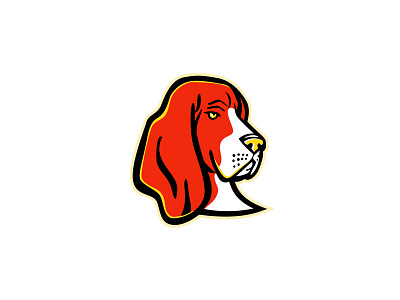 Basset Hound Head Mascot basset basset hound basset type breed canine dog hound mascot puppy retro scent hound short legged