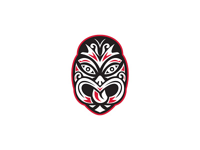 Maori Mask front illustration isolated maori mask moko primitive tattoo tiki vector white background