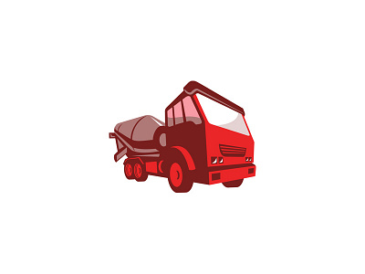 Cement Truck Retro Style artwork cement truck graphics heavy equipment illustration industrial lorry retro transport transportation truck vector