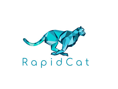 RapidCat Logo Proposal artwork big cat cheetah icon illustration logo low poly low polygon retro worker