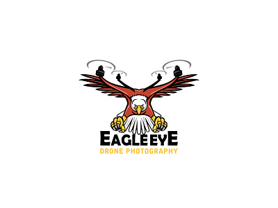 Eagle Eye Drone Photography Logo Proposal. drone drone logo drone photography eagle eagle logo half drone half eagle illustration logo mascot retro