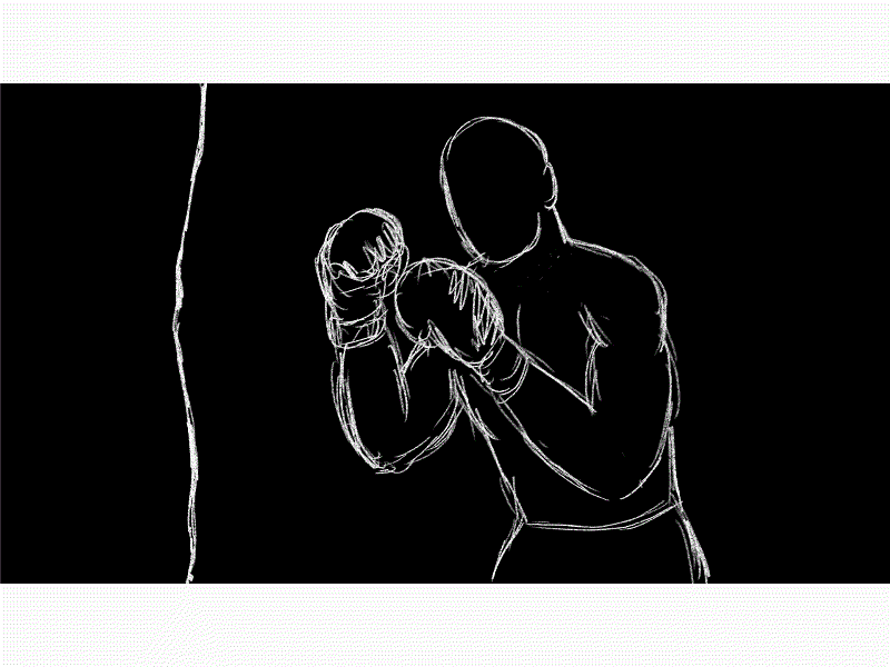 Boxer Throwing Punches Punching Bag Drawing 2D Animation 2d animation animation bag boxer boxing combat sport exercise fighter fitness gloves hd jabbing martial arts motion graphics physical fitness prize fighting punch punching bag sport throwing