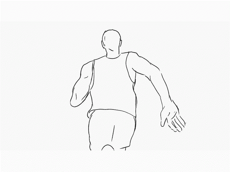 Marathon Runner Running Rear Drawing 2D Animation 2d animation animation back gait jog jogging locomotion long distance race male man marathon race rear road race run runner running sport sportsman sprint
