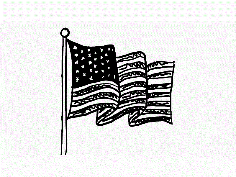 American Stars and Stripes Flag Wave Drawing 2D Animation 2d animation american animation country decoration flag flag pole nation national quadrilateral rectangular signal stars stars and stripes flag stripes symbol united states of america usa wave waving