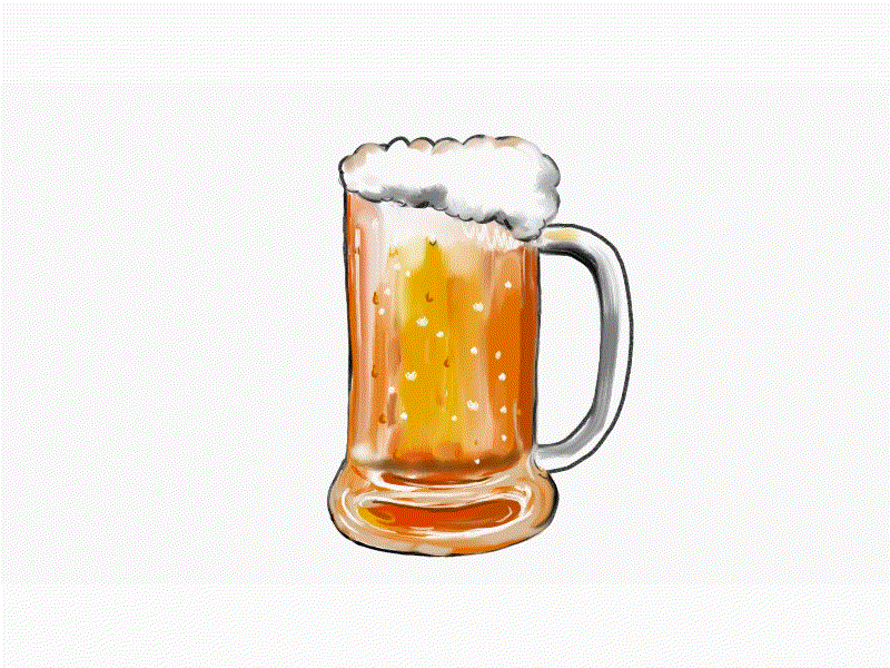 Beer Mug With Ale Bubbles Watercolor 2D Animation 2d animation alcohol alcoholic drink ale animation beer beer mug beverage brew bubbles bubbling drink glass indian pale ale ipa lager mug pale lager pale pilsen pilsner