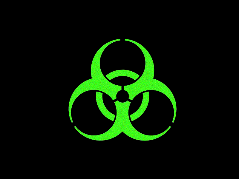 Biohazard Symbol Flickering 2D Animation 2d animation animation biohazard biohazard symbol biological hazard biological substance breaking signal danger flicker flickering human health icon ionization motion graphics radiation sign symbol threat toxin warning