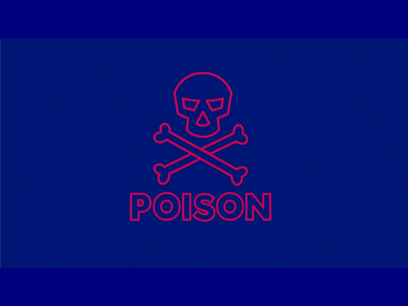 Poison Symbol Neon Flickering Animation