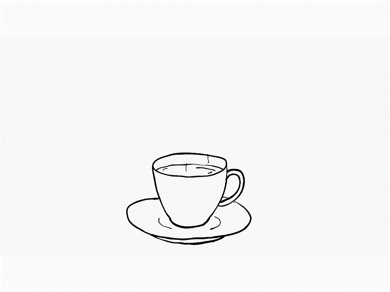 Coffee Cup Heart Drawing 2D Animation
