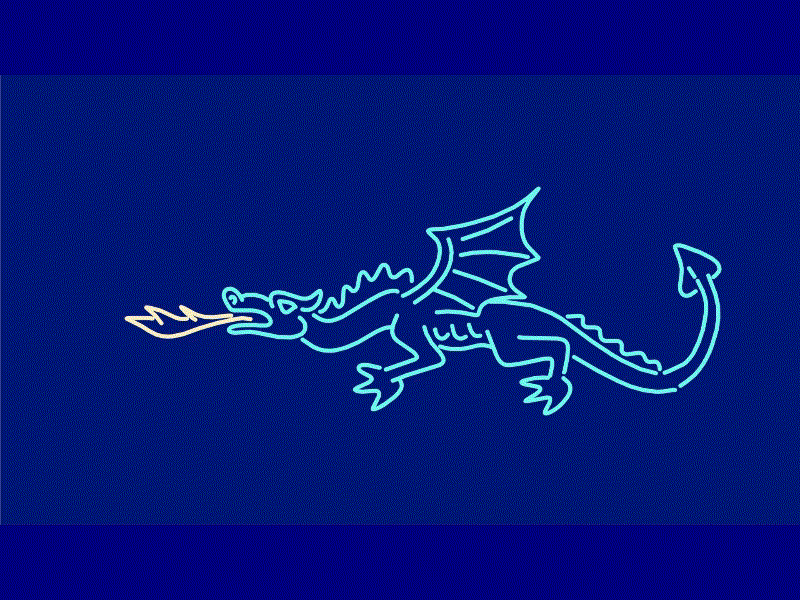 Dragon Breathing Fire Neon Sign 2D Animation 2d animation animation breathing fire bright dragon fantasy fire flame glow glowing light medieval monster mythology neon neon light neon sign reptile sign wing