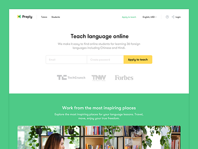 Landing page for online tutors landing page preply
