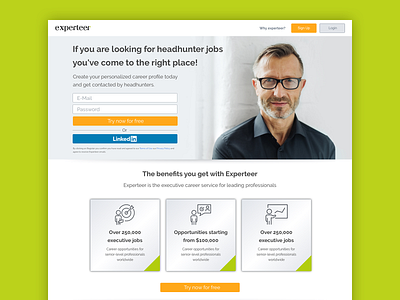 Headhunter Landing Page design landingpage ux ui