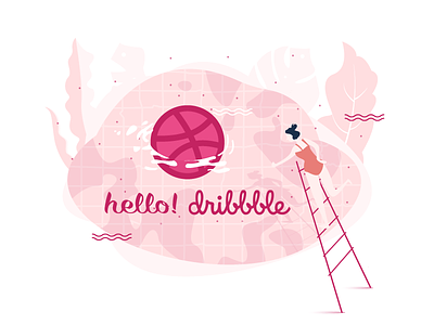 hello！dribbble! illustration