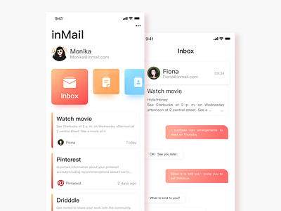 iMail-Mailbox management app mail sketch ui